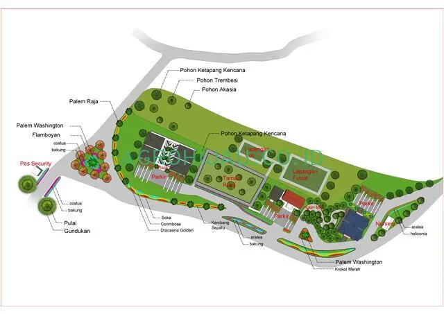 Konsep Taman Kantor Minimalis dan Tropis